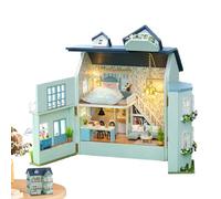 Miniature House Kit - 25cm DIY Wooden dollhouss, Openable Craft Model, Furniture Set, LED Lighting | Creative Handmade Mini Doll House Kit Gift for Family Friends Kids Hobby Decoration Collectible
