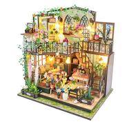 Miniature House Kit for Adult,Mini House Building, DIY Miniature Kit for Adults, Wooden Mini Dollhouse Kit for Birthday Christmas，Darcy Flower House