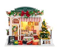 Miniature House Kit for Adult,Mini House Building, DIY Miniature Kit for Adults, Wooden Mini Dollhouse Kit for Birthday Christmas，Sweets Treats