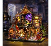 Miniature House Kit for Adult,Mini House Building Kit with LED Light, DIY Miniature Kit for Adults, Wooden Mini Dollhouse Kit for Birthday Christmas，Magic House