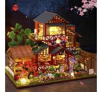 Miniature House Kit for Adult,Mini House Building Kit with Steam Train, DIY Miniature Kit for Adults, Wooden Mini Dollhouse Kit for Birthday Christmas，P015