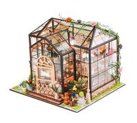 Miniature House Kit, Instruction Manual, 20x20x18cm, D IY Wooden Greenhouse, Wooden Craft House, Creative Skill Builder, For Adults, Project, Room