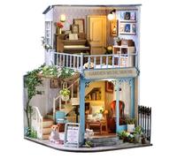 Miniature House Kit,Mini Wooden Doll House Building Kit | Parent-Child Bonding Home Decor Craft Project for Family Children Teens Kids Women