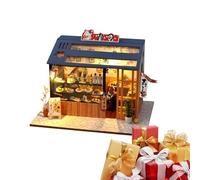 Miniature House Kit, Set With LED Light, Wooden Model Kit, Miniature House Kit For Adults, Wooden Garage Workshop, Building Kits With LED Lights, 21x15x15cm