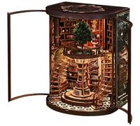 Miniature House Kit, Wisdom Rings Book Repository Book Nook Kit With Led Light,3d Wooden Puzzle Miniature Dollhouse Kit For Bookshelf Decor-creative Gift For Family And Friends