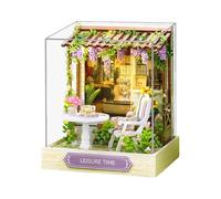 Miniature House Kit, Wooden Craft with Dust Cover, Small for Crafts and Building, for Adults, Children, Living Room, Bedroom, Kitchen, Office, Indoor, Christmas, Birthday, Holiday