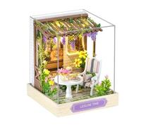 Miniature House Kit | Wooden Home Decor with Light | Handmade House Build Craft Kit | for Adults Kids Living Room Bedroom Kitchen Office Indoor Shelf Christmas Birthday Holiday