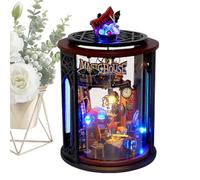Miniature House, Miniature House Kit - Miniature Joint Set for Bookshelf Decoration, Miniature House Kit with LED Lights, Easy to Assemble Miniature Book Knook Model Kit