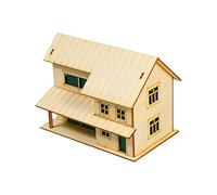 Miniature House Model Finished 1/72 Wooden Architecture Landscape Building Model Unpainted Handmade Craft for Adults Kids Suitable for Gift Giving Off, Style A