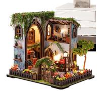 Miniature House Model for Adults 3D Wooden Model with Light | Wooden Bookcase, Desk, Bookcase, Table, Wardrobe, Bedroom, Living Room, Study for Ofic