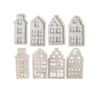 Miniature House Shaped Ornament Mold Flexible Silicone Mold Home Decoration Gypsum Practical Jewelry Making Tool Silicone Molds