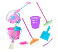 miniature housework tools, Dollhouse Cleaning Tools Miniature Mop Dustpan Bucket Brush Doll House Accessories 9PCS