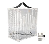 Miniature ITX PC Case Clear Acrylic Small Gaming Computer Case Portable DIY Desktop Case with 360 Degree Open Hollow Design for Airflow for Home Entertainment and Gaming (Transparent)