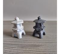Miniature Japanese Lantern for Tabletop Terrarium, Zen Garden, Fairy Garden, Bonsai Tree Decoration (Twin Pack-Hexagon)