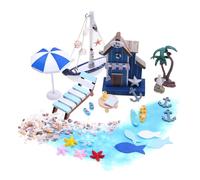 Miniature Kit Decor | 26 Piece Beach Theme Accessory Pack with Furniture, Shells and Ornaments, Ideal for Thanksgiving Centrepieces, Halloween Crafts or Improvement