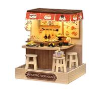 Miniature Kit - Wooden Crafts with Dust Cover | Handmade House Build Craft Kit | for Adults Kids Living Room Bedroom Office Shelf Classroom Apartment Birthday