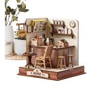 Miniature Kits for Adults 3D Wooden Cafe Puzzle Diorama