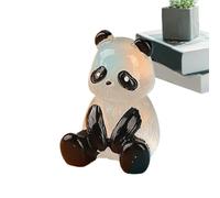 Miniature Landscape Decoration with Cute Animals, Tiny Glitter Resin Pandas - Animal Figures Portable, Glow in the Dark, Hand Painted Resin Panda Figures for Family, Friends and Colleagues