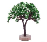Miniature Landscape Tree Plastic Model for Diorama Model Railway Lifelike Green Plant Decorative Detailing Lightweight 9x5x5cm Vibrant Color for Hobbyist and Professional(F)