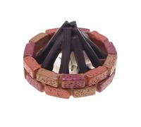 Miniature LED Campfire Light with Flickering Flame Effect for Dollhouse and Diorama Scenes Realistic Campfire Ornament on Brick Base with Wood Logs Creates Warm Ambient Glow (Black 2PC)