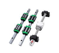 Miniature Linear Sliding Guide 4pcs HGW20CC Slider Blocks + 2pcs HGR20 Linear Guide Rail + 1 Kit Ball Screw SFU1605(300mm)