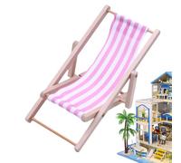 Miniature Lounge Chair - Foldable Wooden Beach Chair | Mini Dollhousë Furniture Accessories | for Indoor & Outdoor Use, Sturdy & Lightweight, Adds Realism to Dollhousë
