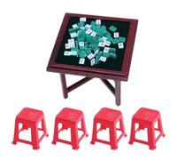 Miniature Mahjong Set - Miniature Chinese Mahjong Game Set - Complete Set Chinese Mahjong Game | Chinese Mahjong Set Cartoon House for Girls