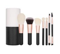 Miniature Makeup Brush Kit | 7 Piece Soft Bristle Tool with Travel Case - Foundation Brush Set for Dark Circles Eyeshadow | for Girls Women Beginners Passionate Concealer Far