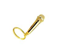 Miniature Microphone Keyring Simulation Mic Key Chain Music Lovers Gift Fashion Lovers Jewelry Miniature Alloy Microphone Keychain, フリーサイズ