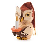 Miniature Mini Owl Nightcap H=7.5cm NEW Wooden Figure Collectible