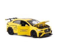 Miniature Model Car 1 32 For Jaguar I-Pcae E Metal Alloy Diecast Car Model Miniature Model With Sound Light Model Collectibles Scale Vehicles Toys(Yellow)