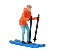 Miniature Model Skiing Figures Mini People Model for DIY Scene Layout Decor Orange 1:64