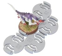 Miniature Mods - Assault Movement Trays - 4 pack - round bases - 5 models in staggered formation - gaming and storage - Grey (28mm)