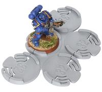 Miniature Mods - Movement Trays - 4 pack - round bases - 5 models in staggered formation - storage, transport, and organisation - Grey (32mm)