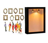 Miniature Museum Display Case - Personalized DIY Shadow Box Frame | Soft Glow LED Light | Sentimental Tabletop Decor & Gift For Her, Him On Any Occasion