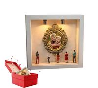 Miniature Museum - Shadow Box Light | Silhouette Photo Frame - DIY Kit with Figures for Special Moments, Birthday Decoration, Modern Home Design, Memorial Box for Photos and