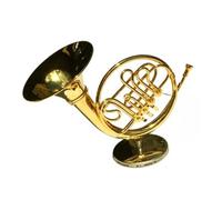 Miniature Musical Instrument Set Mini French Horn Model Musical Instrument Model Ornaments Single Row French Horn Gift(4.5cm)