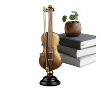 Miniature Musical Instruments Collectible - Vintage Resin Desk Decorations - Small Saxophone and Violin Sculptures for Music Lovers Musicians Birthday Christmas