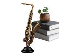 Miniature Musical Instruments Figurines - Collectable in Simulated Gold - Small Figures of Violin and Saxophone for Desk Decoration | for Music Lovers Musicians Birthday Christmas