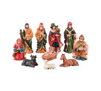 Miniature Nativity Figures Resin Set - Religious Natiivity Scene Ornament | Small Figurines For Home Shelf Windowsill Desk Mantel Table Decoration Women Men