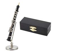 Miniature Oboe, 8.5cm Mini Musical Instrument Ornament with Stand and Gift Case for Home Decor Dollhouse Accessories Dollhouse Accessories Kids Collectible