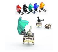 Miniature ON OFF ON ON Small SPST Toggle Switch 2pin 3pin Heavy Duty Waterproof Cover red blue 15A 250V AC Mounting hole 12mm IDGTTLDF(2p)