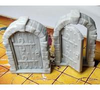 Miniature Opening Doors for Roleplaying and Tabletop Games, 3D Resin Printed, Pack of 2