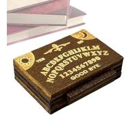 Miniature Ouija Board, Spirit Talking Board, 1.3 x 0.98 inches Tiny Wooden Halloween Decoration, Party Supplies with Drawer for Home, Family and Friends