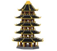 Miniature Pagoda Ornament Plastic Pavilion Figurine for Zen Garden Display