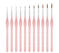 Miniature PaintBrush Dry Brush - 11Pcs Classy Paint Brush Set, Macaron Pink Fine Paint Brushes for Detail Painting, Modeling, Crafts, Watercolor, Digital Painting and Other Arts