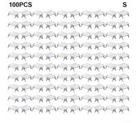 Miniature Park Chair Set 10/100 Pcs, DIY Garden Decor Ornament with White Plastic Benches for Dollhouse Model Scene, S/M/L Sizes Compatible with Terrarium and(S 100PCS)