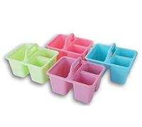 Miniature Pastel School Stacking Caddy Tote Set - 4 Count - Pink, Blue, Green, Purple