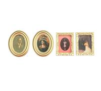 Miniature Picture Frames 1:12 Scale Retro Wall Art Decor | Resin Paper Construction, Vintage Dollhouse Accessories, for Sand Table or Diy Scene