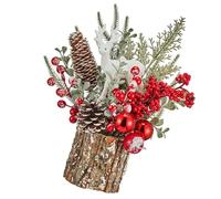 Miniature Pinecone Christmas Tree, Thin Safe Design | Artificial Compact Safe Design with Bark Texture for Home Desk, Permanent Interior Decoration